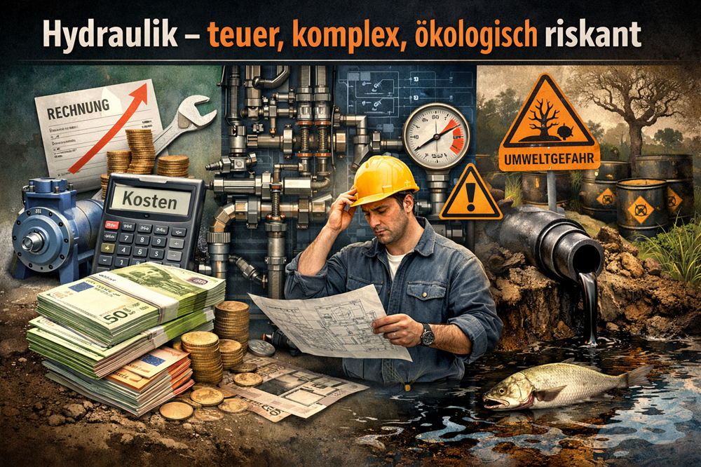 Hydraulik: Teuer und komplex